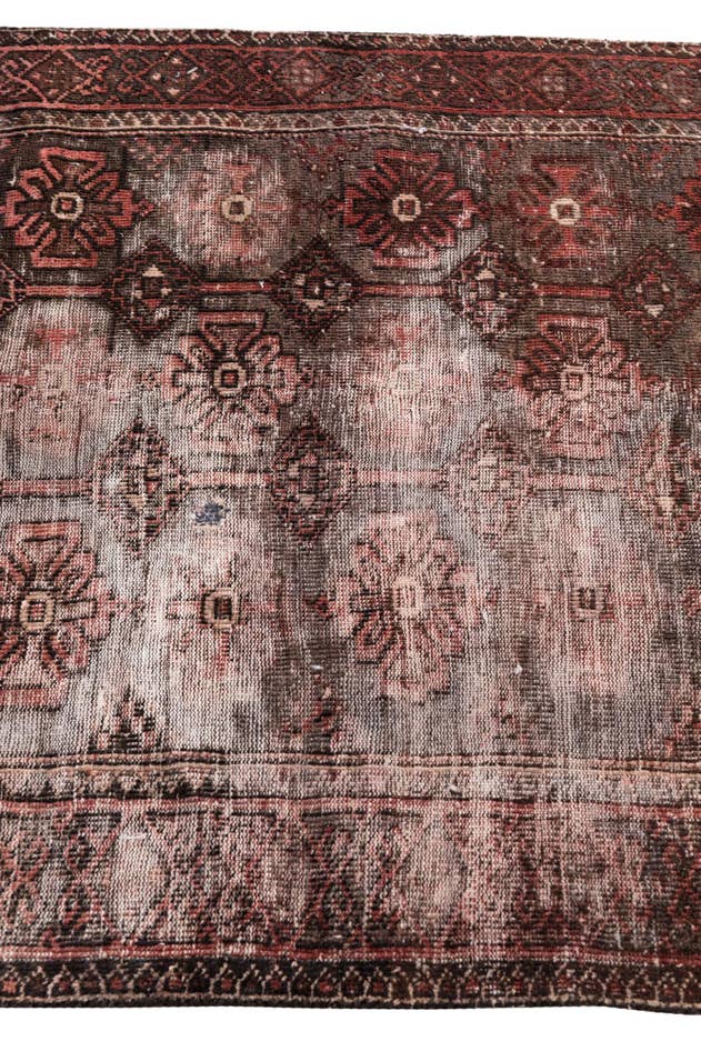 Detail image of 3' 5 x 4' 10 Hand Knotted Ultra Vintage Persian Wool Rug