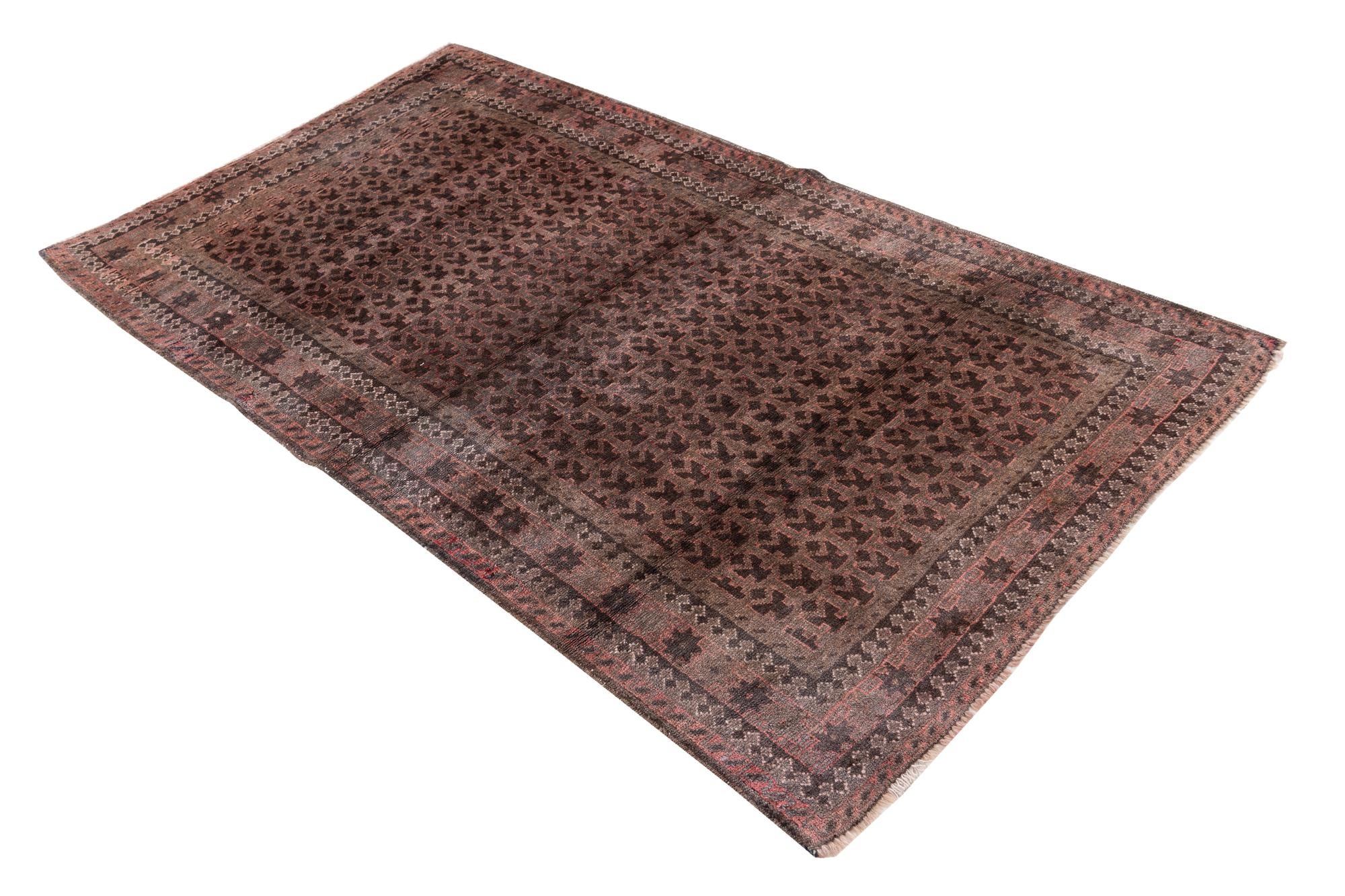 3' 8 x 6' 4 Hand Knotted Ultra Vintage Persian Wool Rug