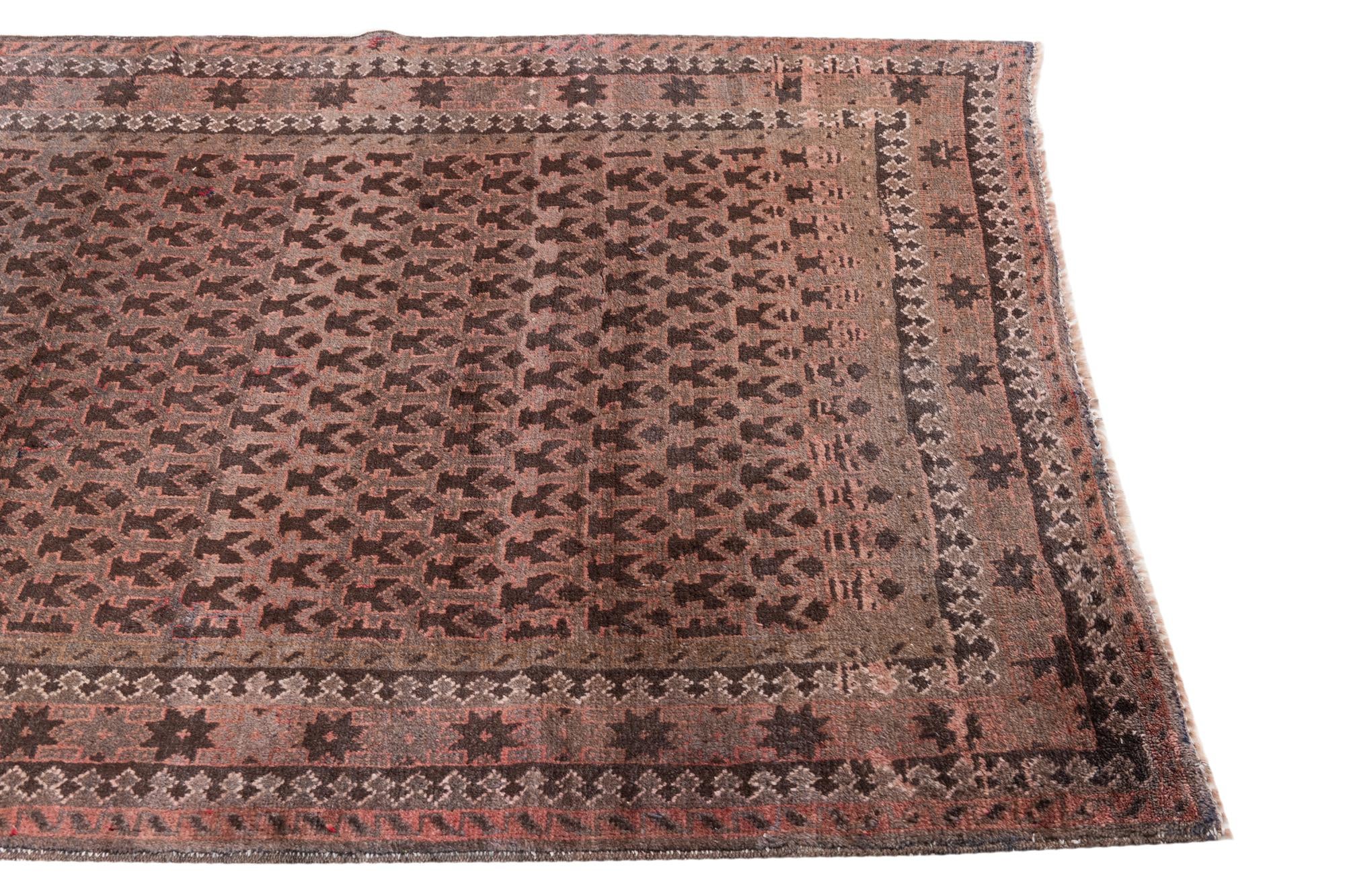 3' 8 x 6' 4 Hand Knotted Ultra Vintage Persian Wool Rug
