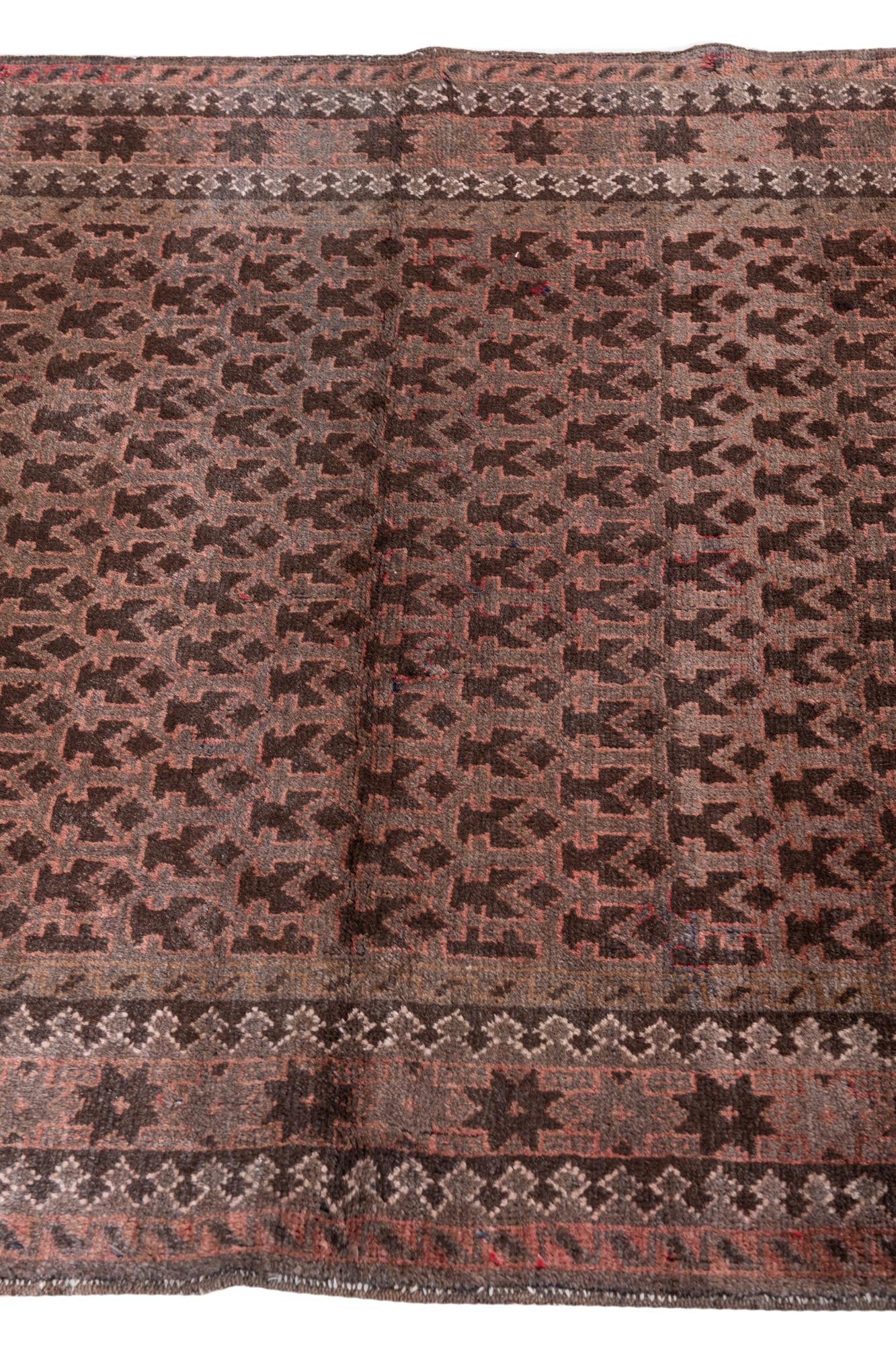 3' 8 x 6' 4 Hand Knotted Ultra Vintage Persian Wool Rug