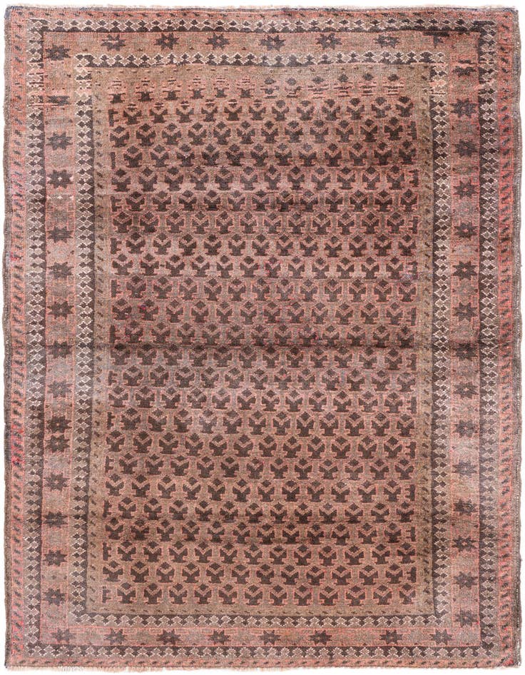 Detail image of 3' 8 x 6' 4 Hand Knotted Ultra Vintage Persian Wool Rug