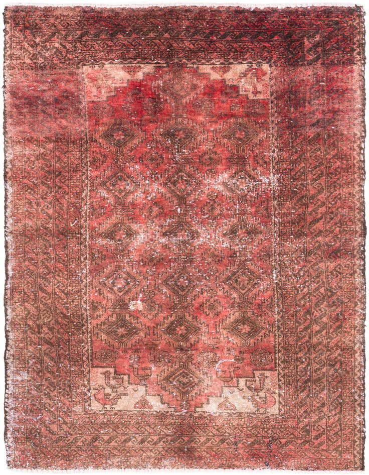 Detail image of 2' 10 x 5' 6 Hand Knotted Ultra Vintage Persian Wool Rug