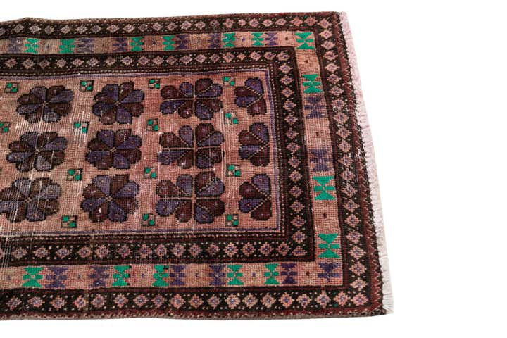 2' 3 x 3' 10 Hand Knotted Ultra Vintage Persian Wool Rug