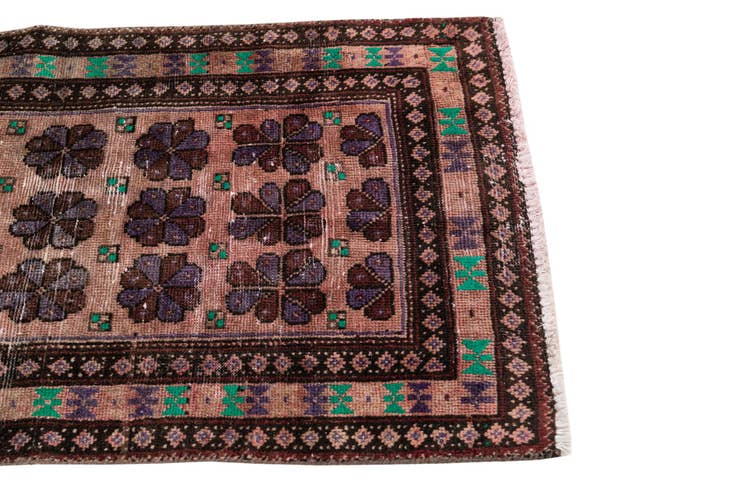 Detail image of 2' 3 x 3' 10 Hand Knotted Ultra Vintage Persian Wool Rug