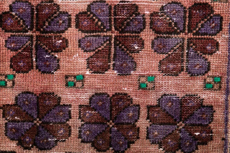 Detail image of 2' 3 x 3' 10 Hand Knotted Ultra Vintage Persian Wool Rug