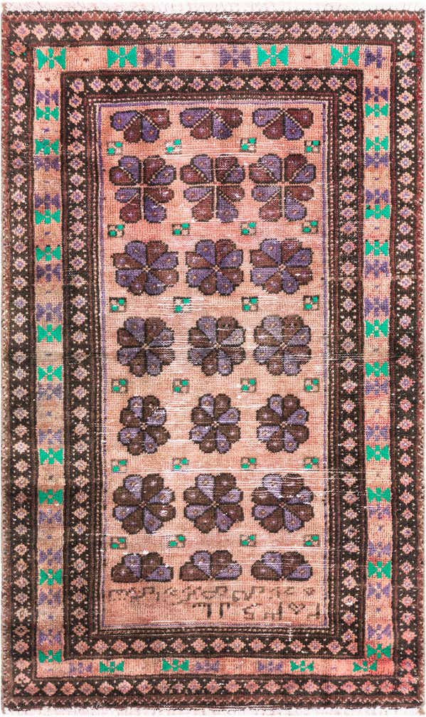 2' 3 x 3' 10 Hand Knotted Ultra Vintage Persian Wool Rug