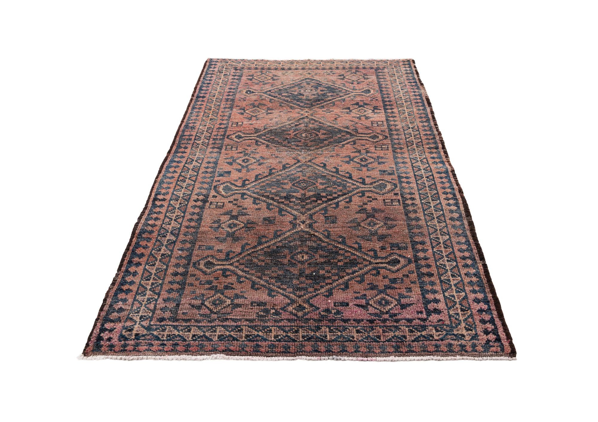 4' 7 x 6' 9 Hand Knotted Ultra Vintage Persian Wool Rug