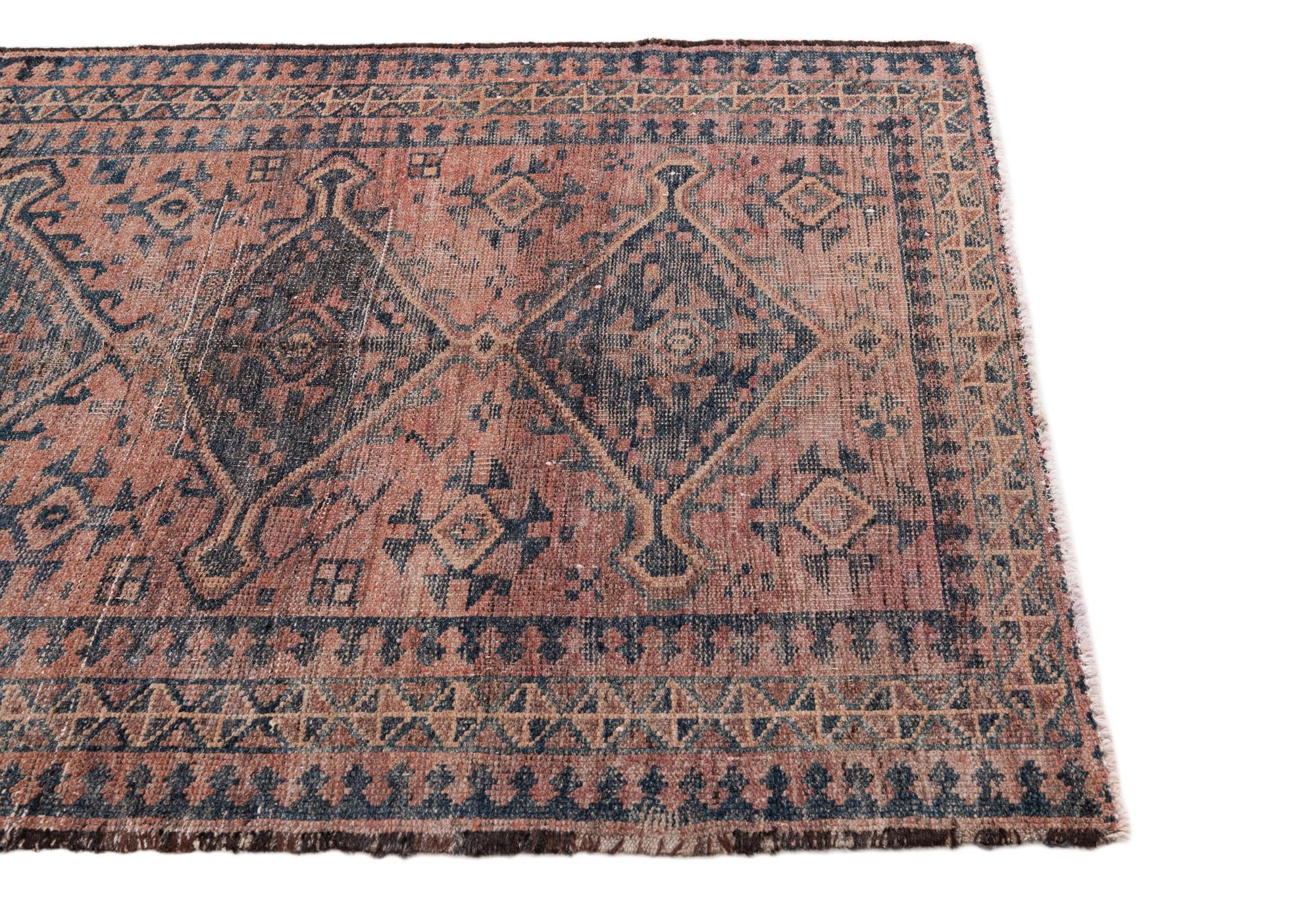 4' 7 x 6' 9 Hand Knotted Ultra Vintage Persian Wool Rug