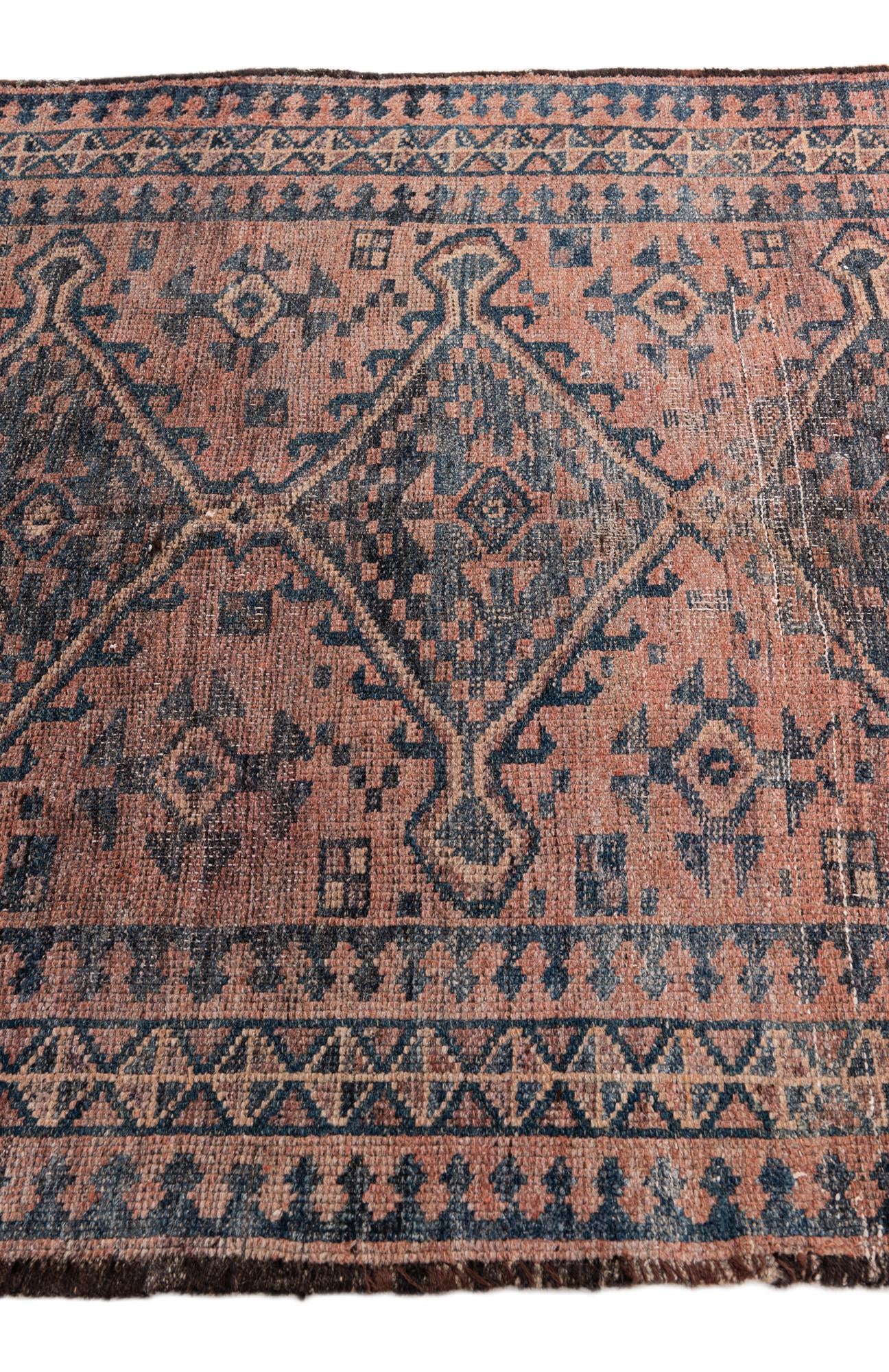 4' 7 x 6' 9 Hand Knotted Ultra Vintage Persian Wool Rug