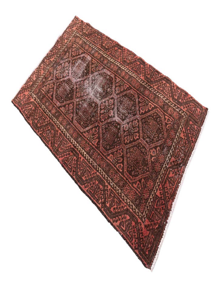 Detail image of 2' 10 x 4' 8  Hand Knotted Ultra Vintage Persian Wool Rug