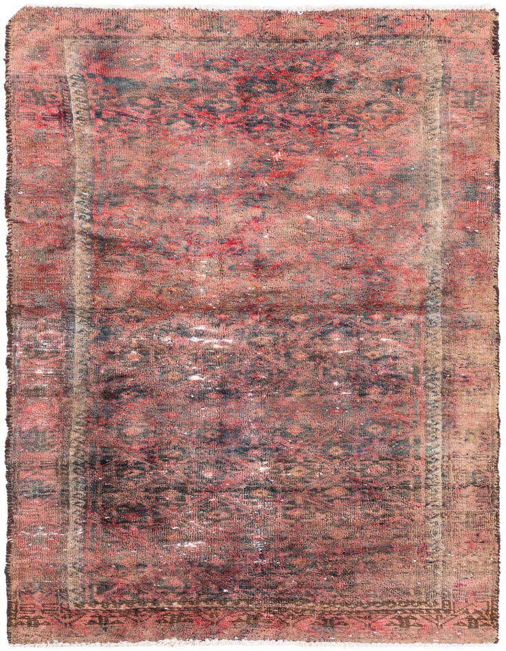 Detail image of 2' 9 x 5' 1 Hand Knotted Ultra Vintage Persian Wool Rug