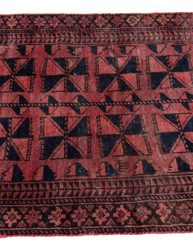 Detail image of 2' 8 x 4' 7  Hand Knotted Ultra Vintage Persian Wool Rug