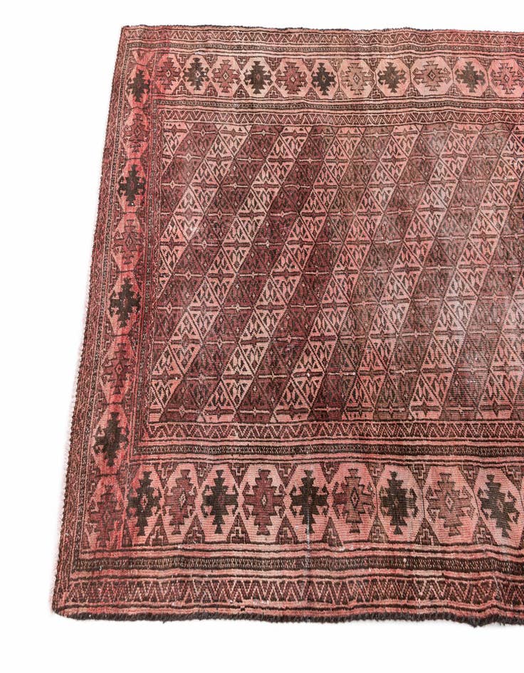 Detail image of 3' 8 x 7' 2  Hand Knotted Ultra Vintage Persian Wool Rug