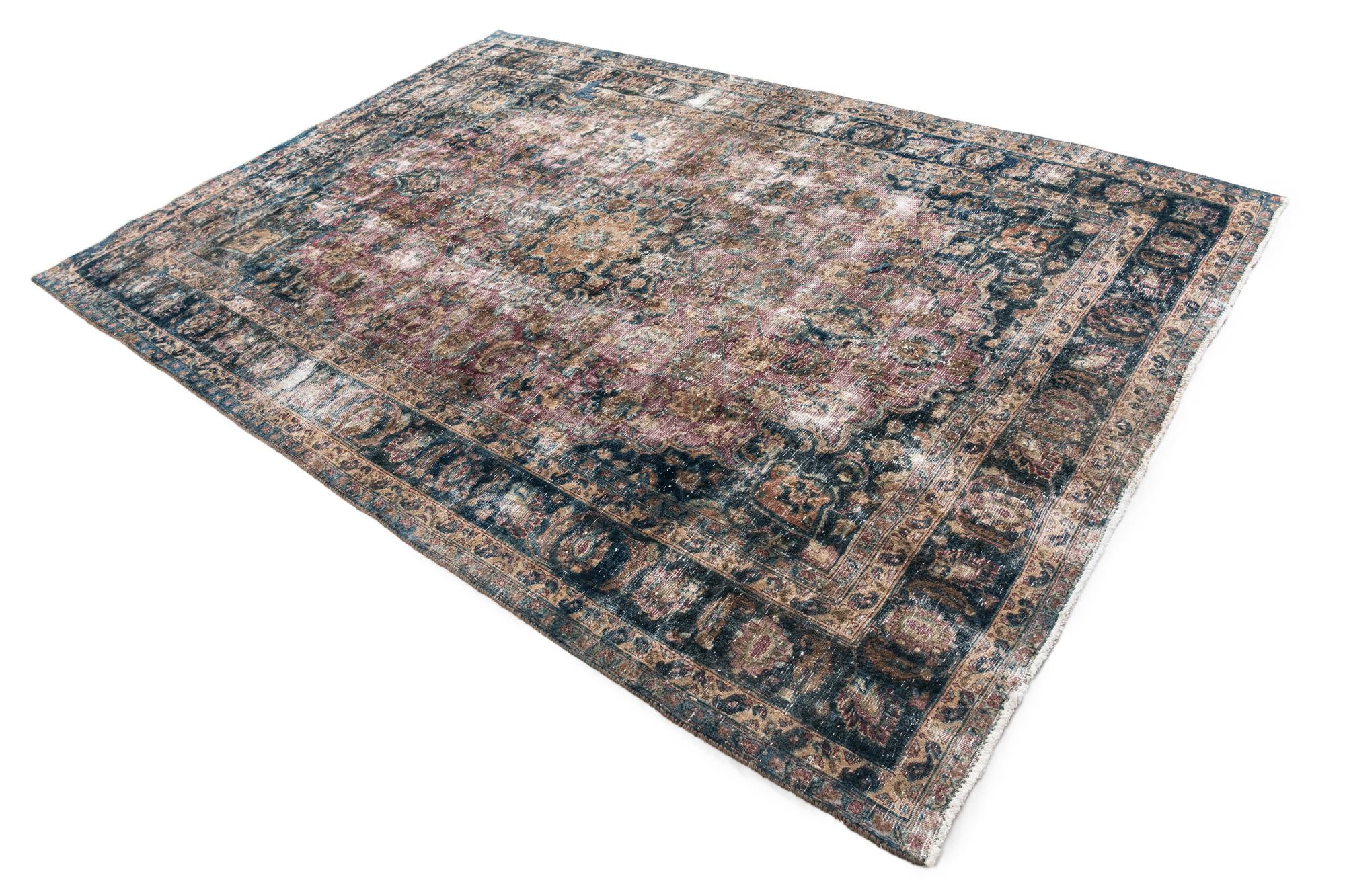 6' 7 x 9' 4 Hand Knotted Ultra Vintage Persian Wool Rug