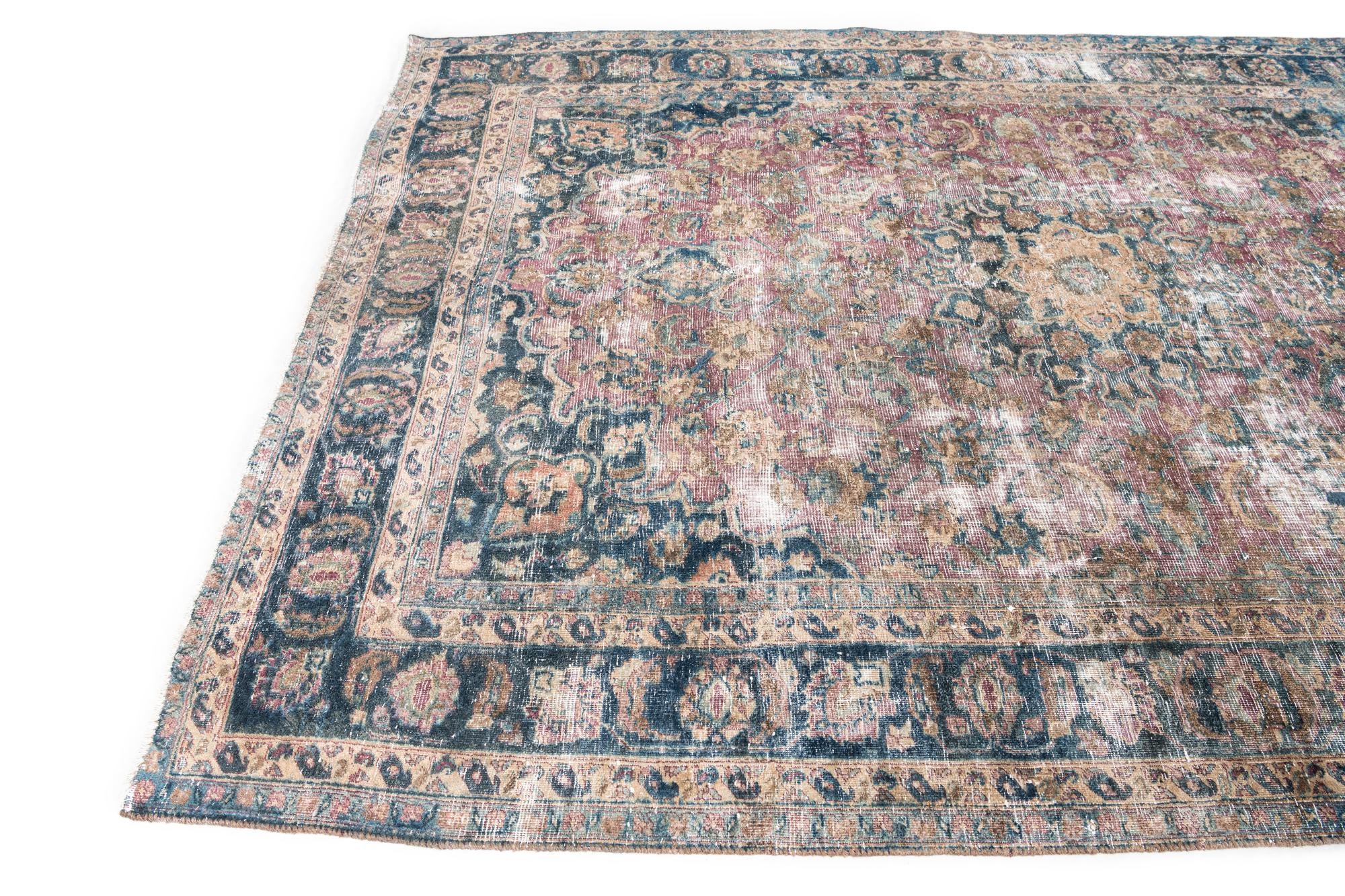6' 7 x 9' 4 Hand Knotted Ultra Vintage Persian Wool Rug