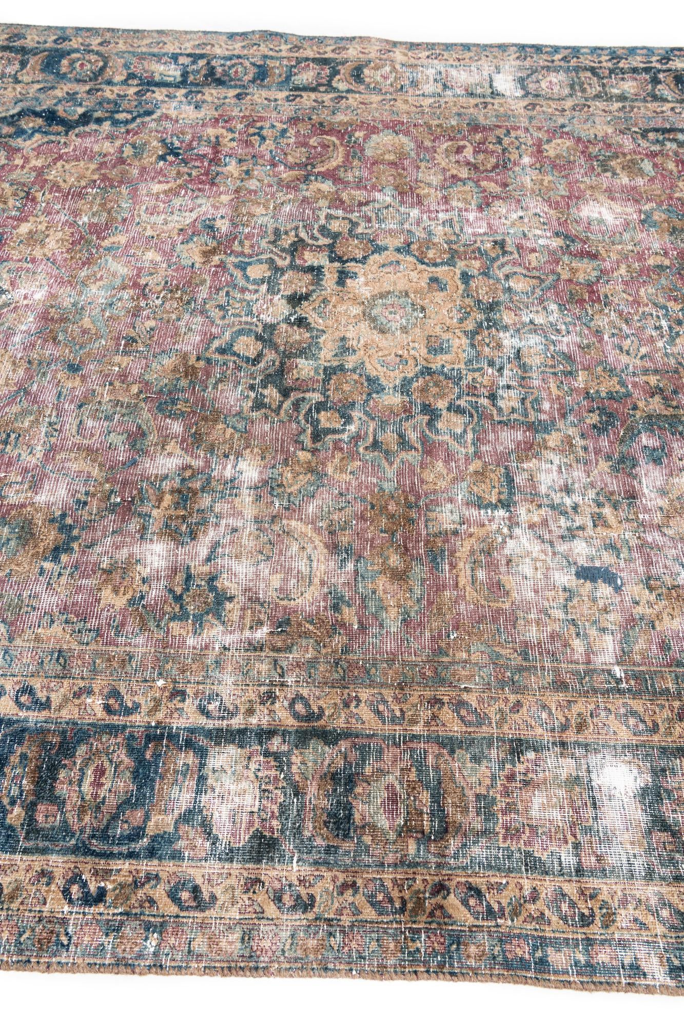 6' 7 x 9' 4 Hand Knotted Ultra Vintage Persian Wool Rug