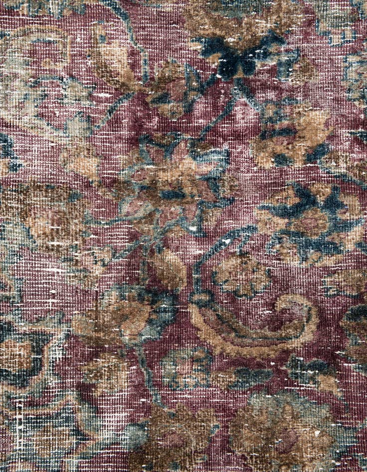 Detail image of 6' 7 x 9' 4  Hand Knotted Ultra Vintage Persian Wool Rug