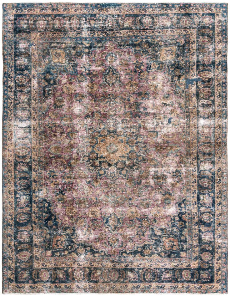 Detail image of 6' 7 x 9' 4 Hand Knotted Ultra Vintage Persian Wool Rug