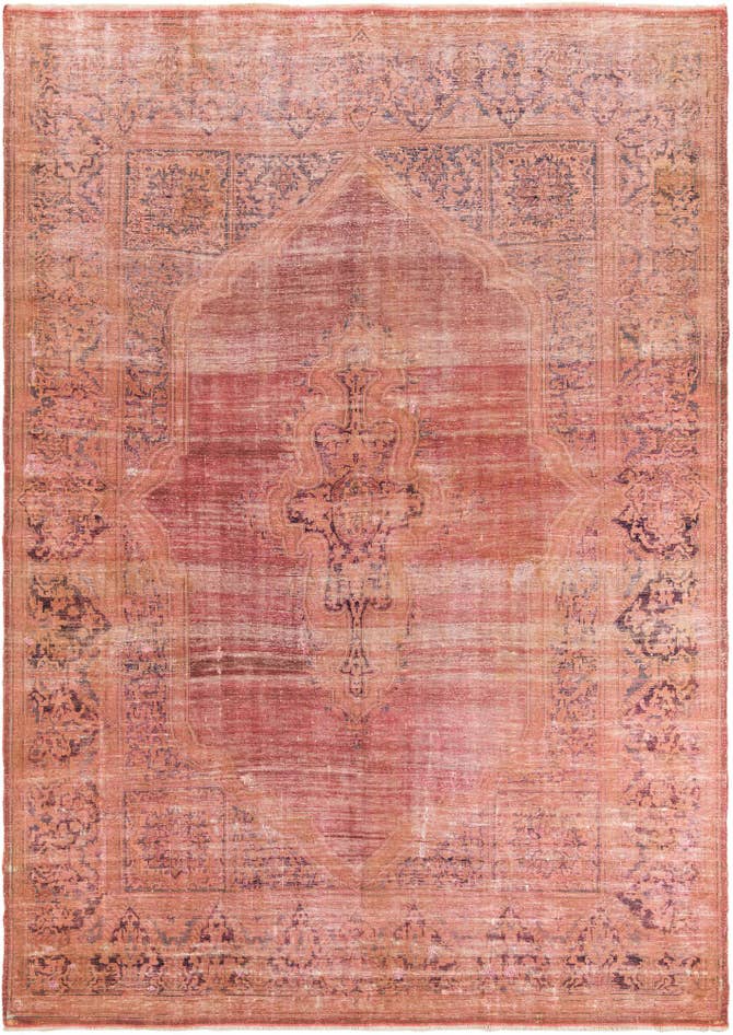 Detail image of 8' 6 x 12' Hand Knotted Ultra Vintage Persian Wool Rug