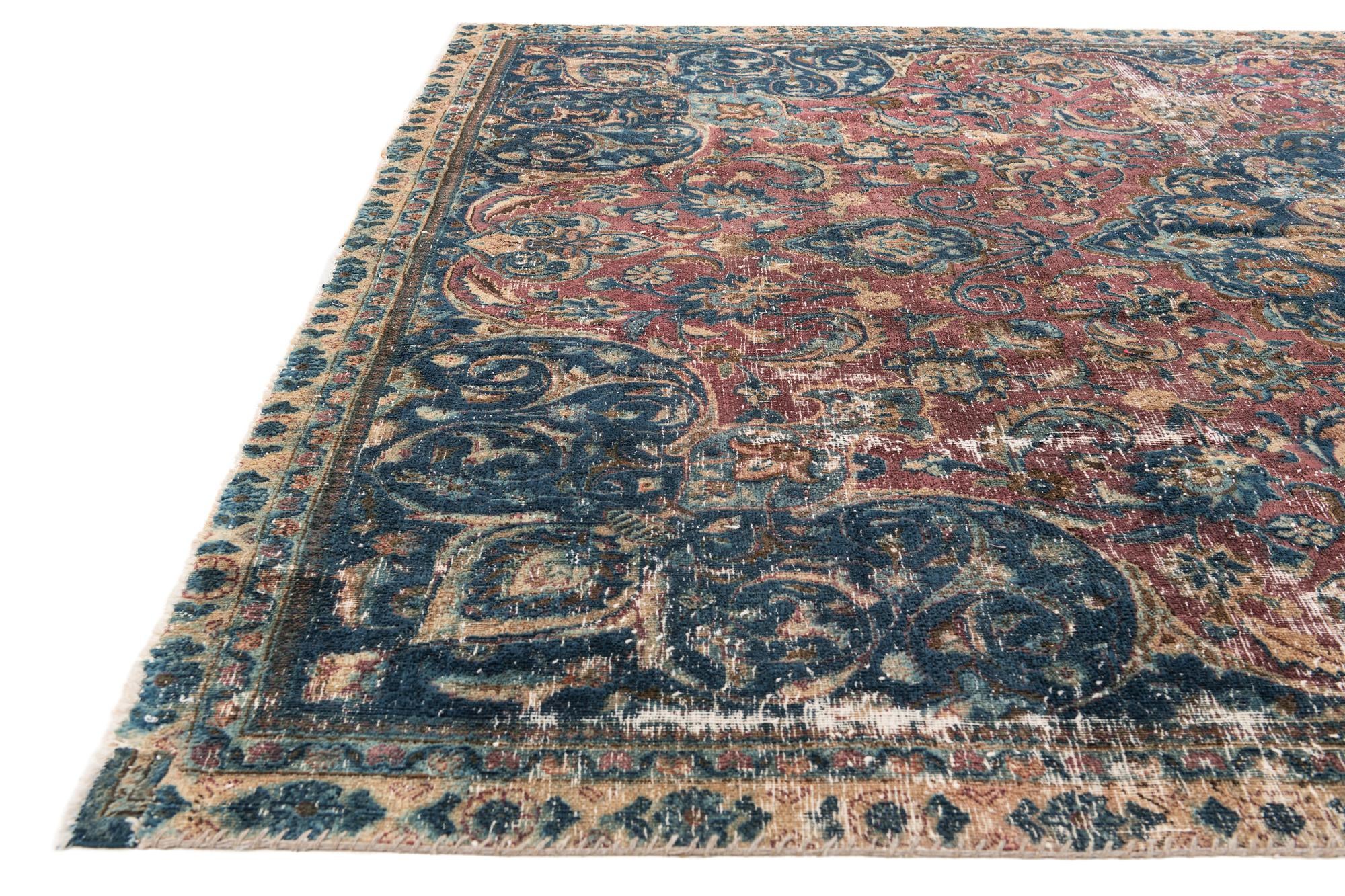 7' 3 x 10' 10 Hand Knotted Ultra Vintage Persian Wool Rug