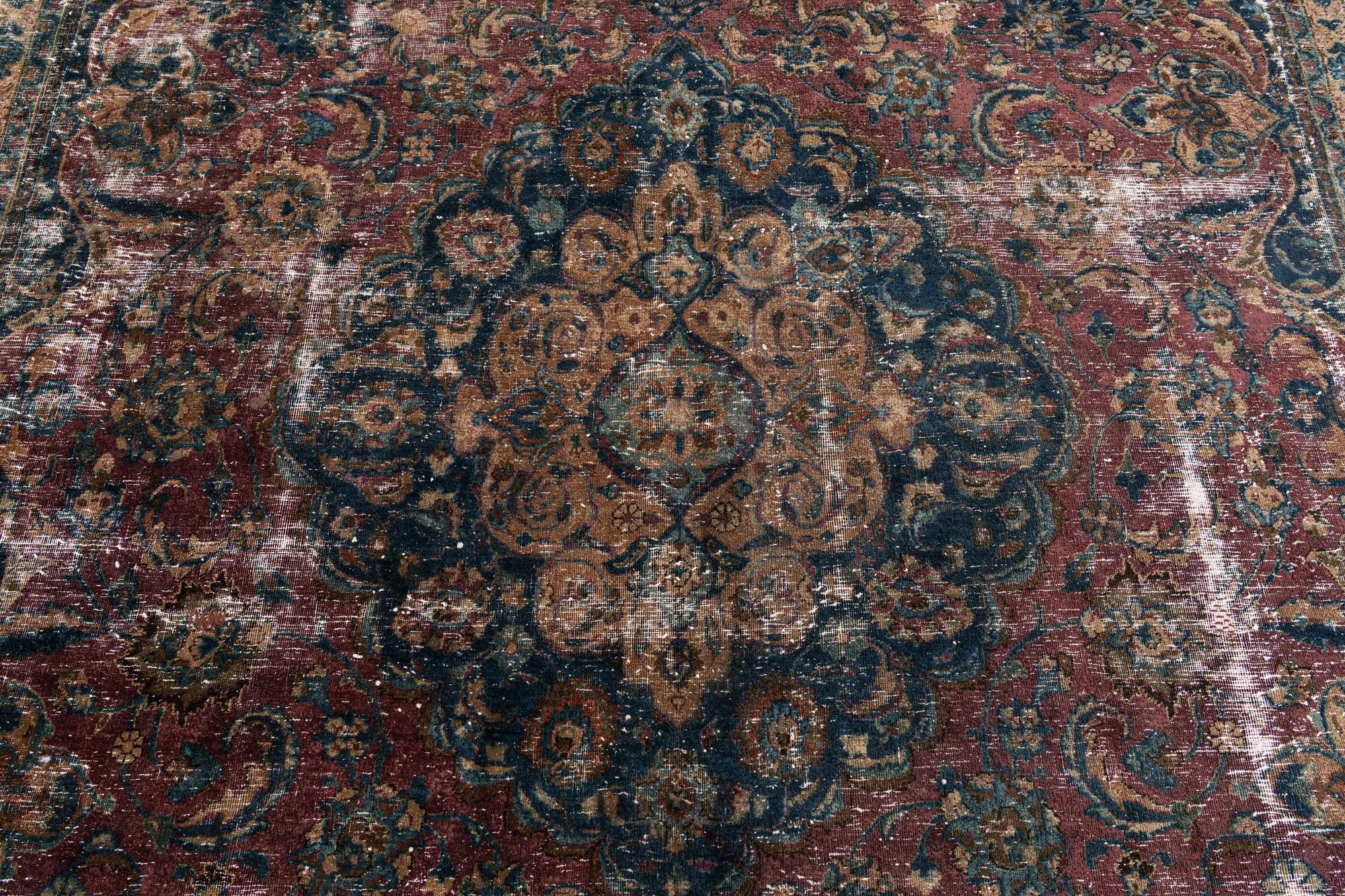 7' 3 x 10' 10 Hand Knotted Ultra Vintage Persian Wool Rug