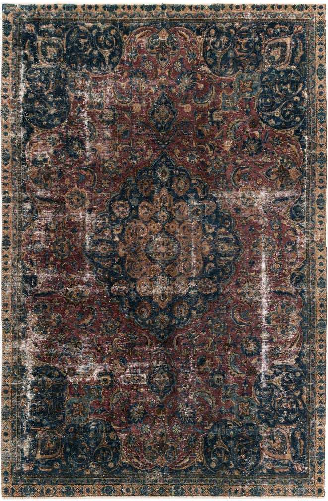 7' 3 x 10' 10 Hand Knotted Ultra Vintage Persian Wool Rug