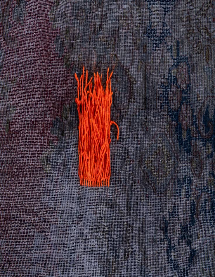 Detail image of 8' 8 x 13' 1  Hand Knotted Ultra Vintage Persian Wool Rug