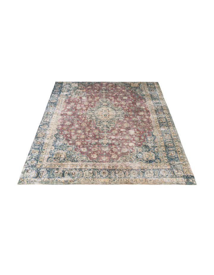 9' 5 x 10' 10 Hand Knotted Ultra Vintage Persian Wool Rug