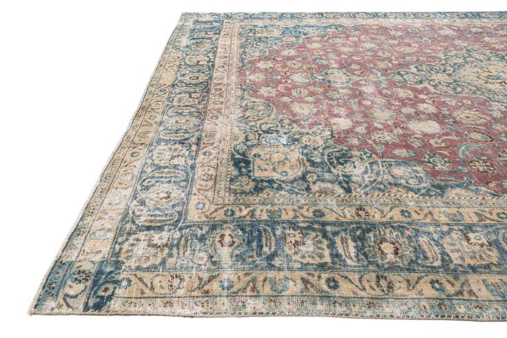 Detail image of 9' 5 x 10' 10 Hand Knotted Ultra Vintage Persian Wool Rug