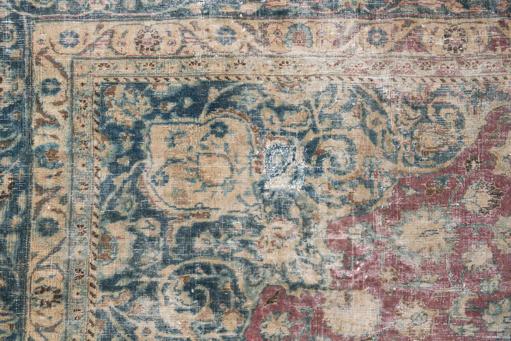 9' 5 x 10' 10 Hand Knotted Ultra Vintage Persian Wool Rug