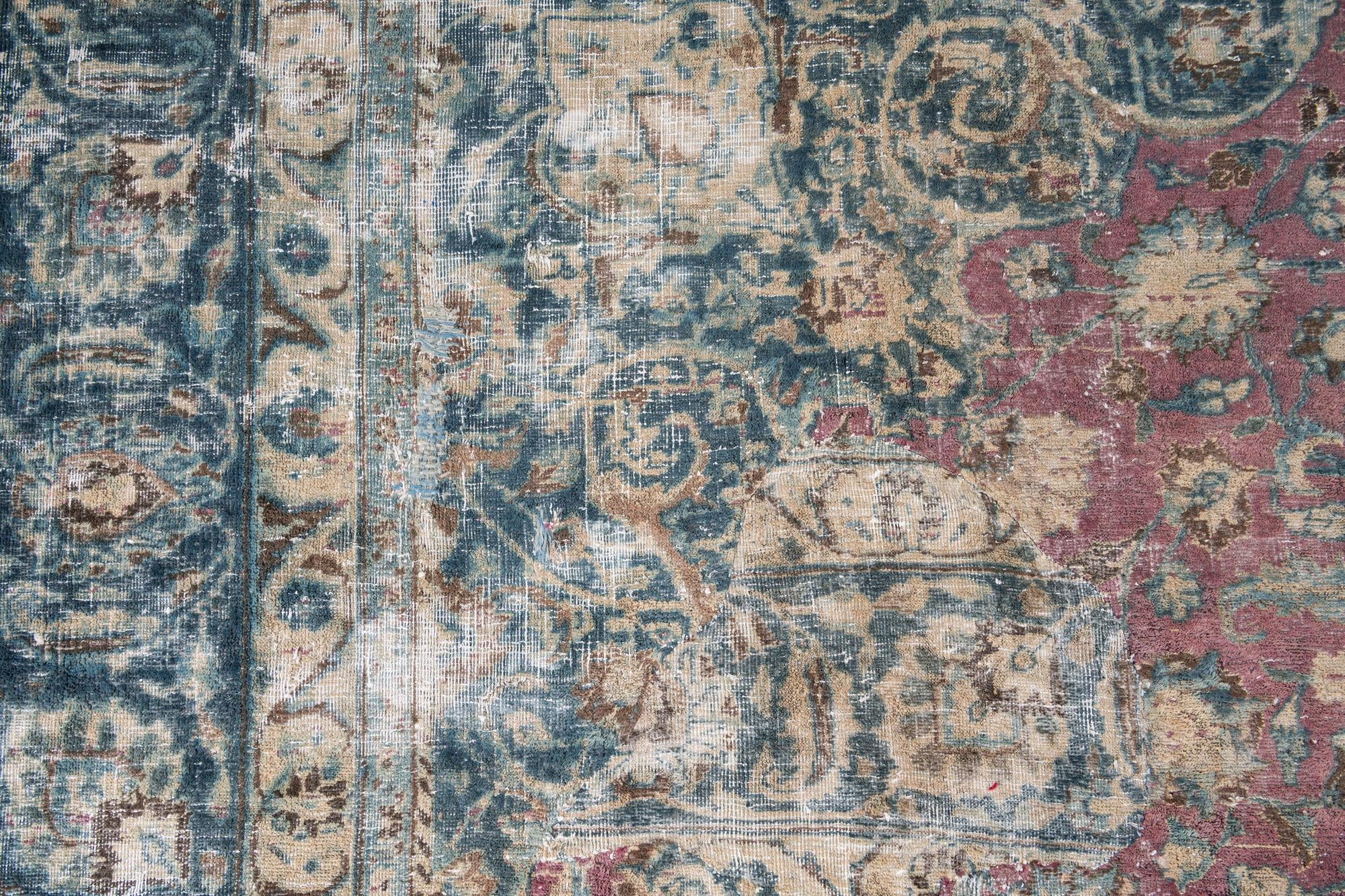 9' 5 x 10' 10 Hand Knotted Ultra Vintage Persian Wool Rug