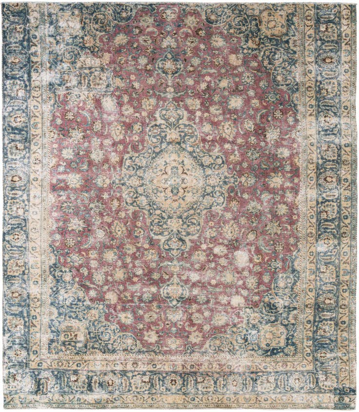 Detail image of 9' 5 x 10' 10 Hand Knotted Ultra Vintage Persian Wool Rug