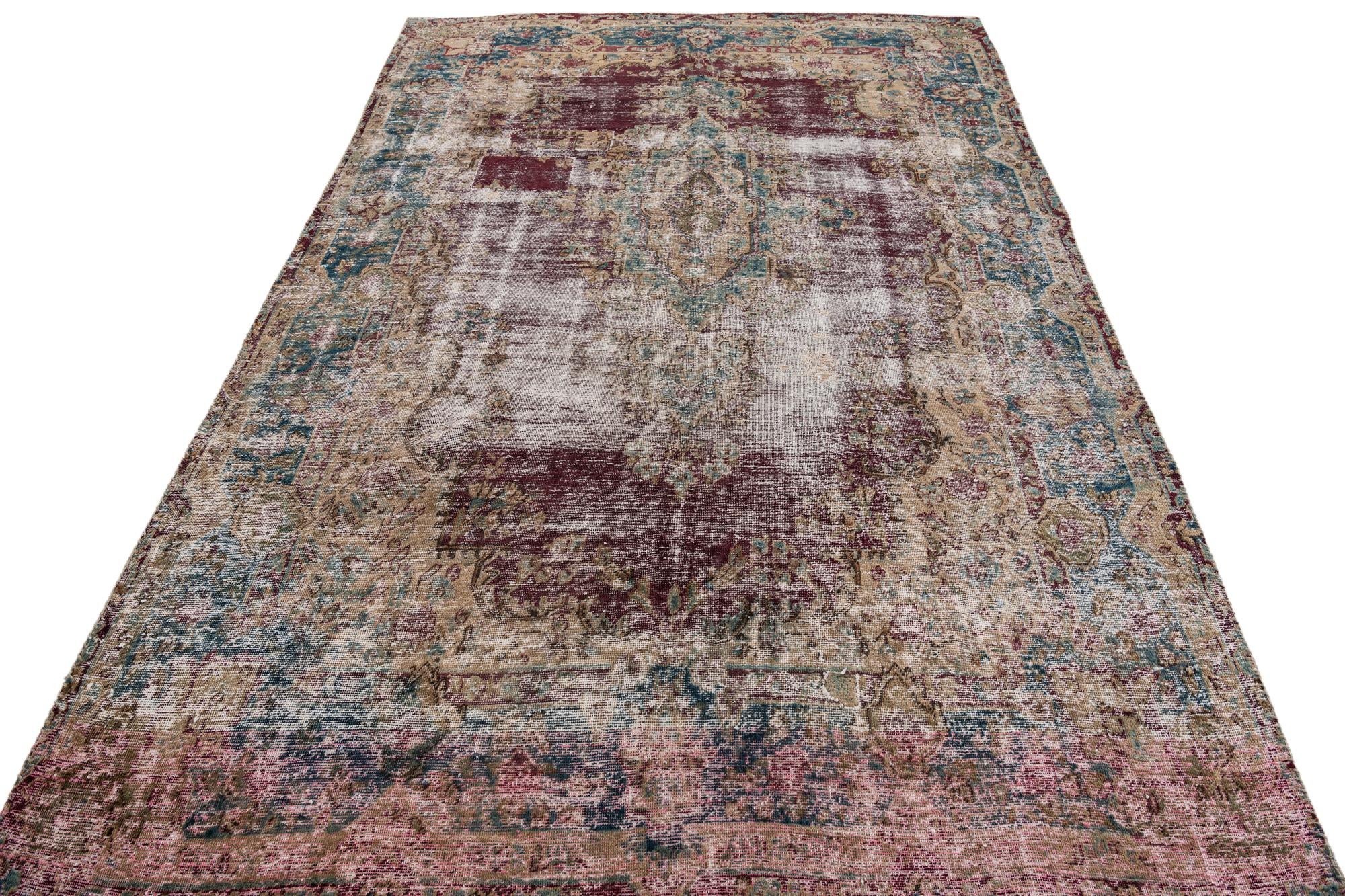 6' x 9' 3 Hand Knotted Ultra Vintage Persian Wool Rug