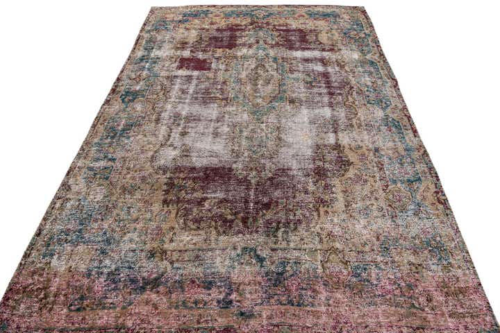 6' x 9' 3 Hand Knotted Ultra Vintage Persian Wool Rug