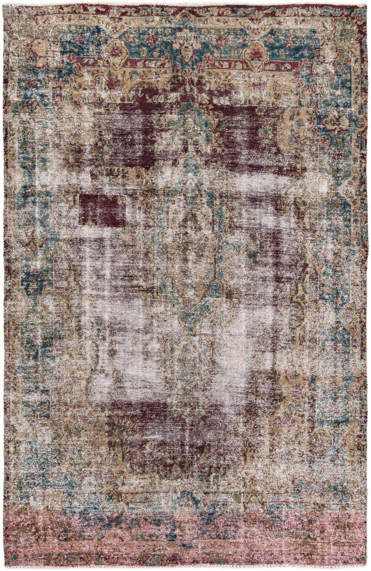 6' x 9' 3 Hand Knotted Ultra Vintage Persian Wool Rug