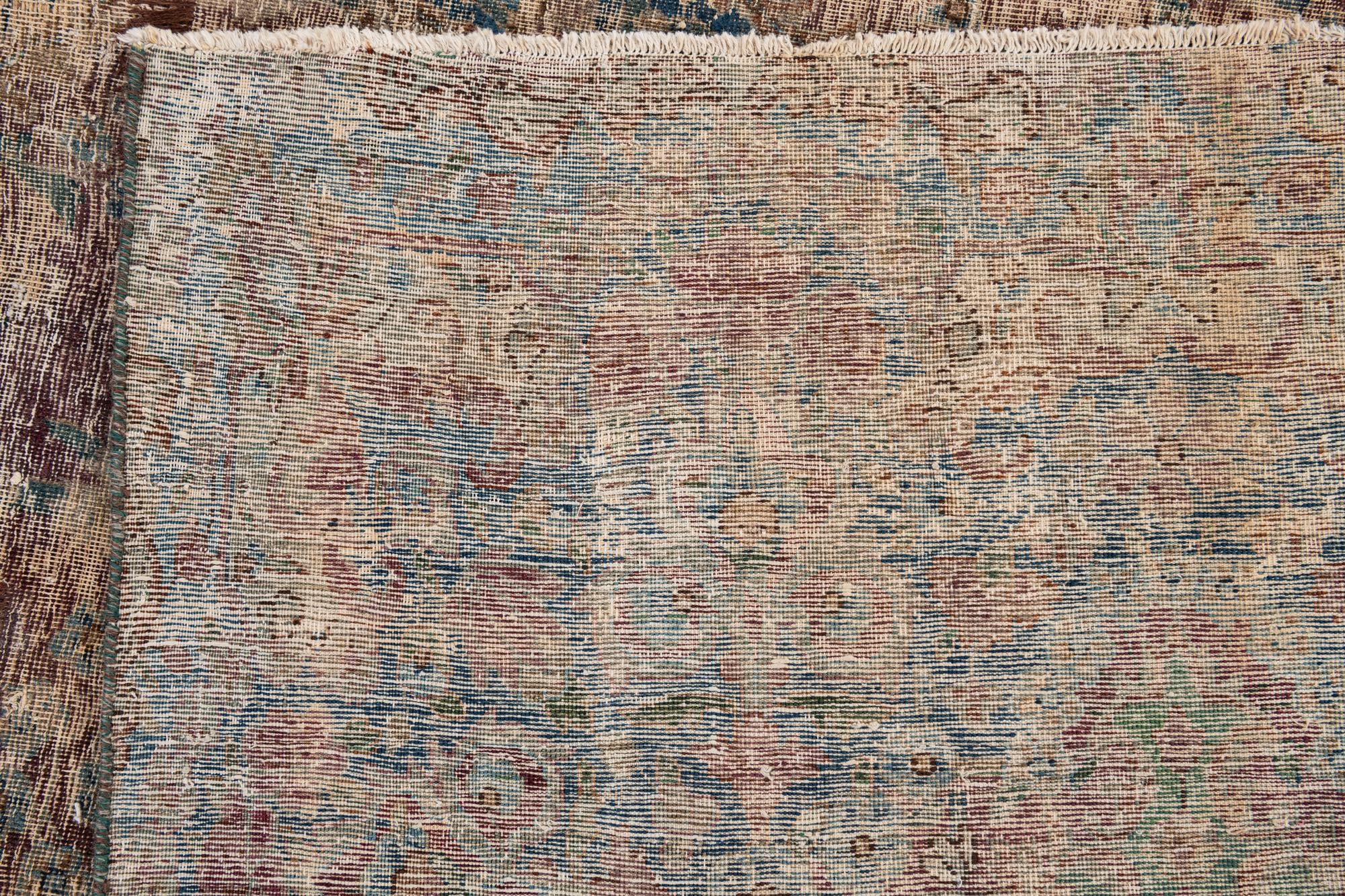 9' 7 x 12' 10 Hand Knotted Ultra Vintage Persian Wool Rug
