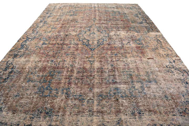 9' 7 x 12' 10 Hand Knotted Ultra Vintage Persian Wool Rug