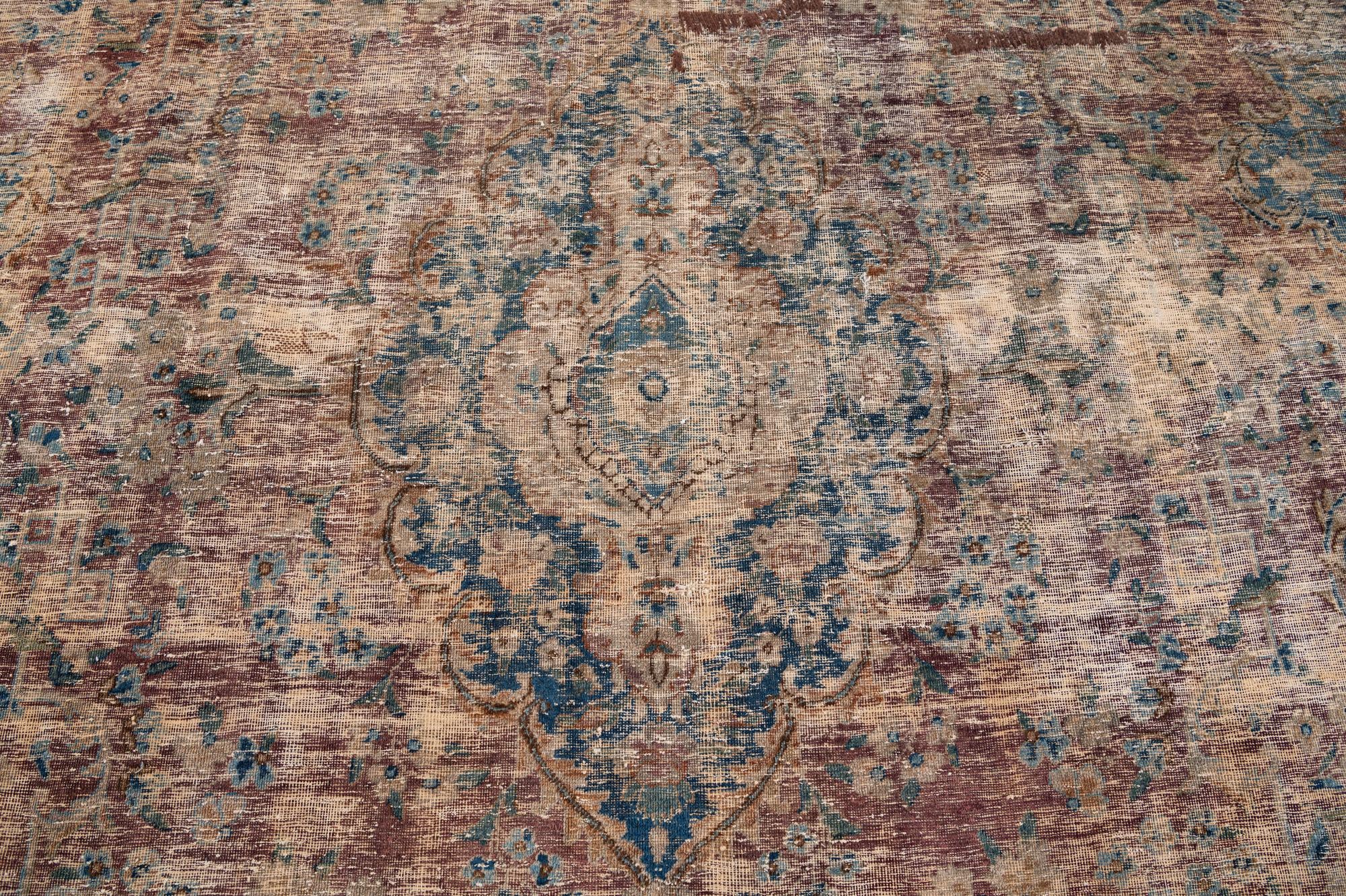 9' 7 x 12' 10 Hand Knotted Ultra Vintage Persian Wool Rug