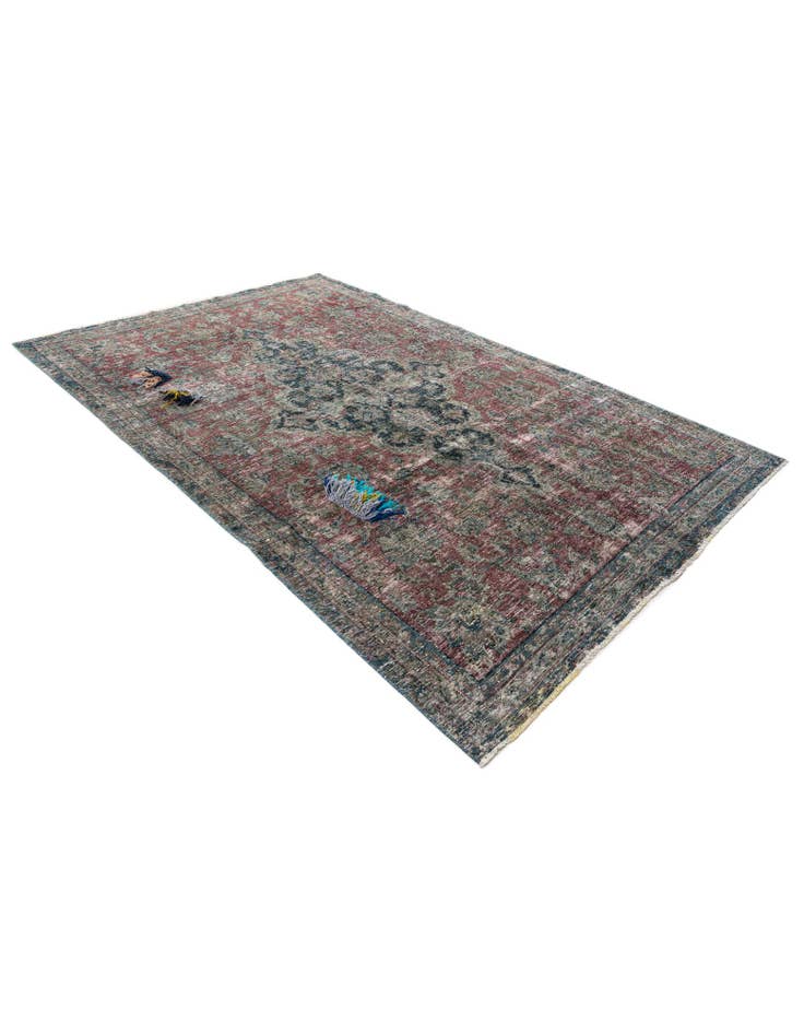 Detail image of 6' 4 x 9' 10 Hand Knotted Ultra Vintage Persian Wool Rug