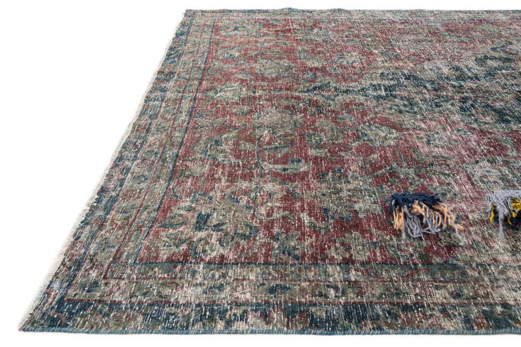 Detail image of 6' 4 x 9' 10 Hand Knotted Ultra Vintage Persian Wool Rug