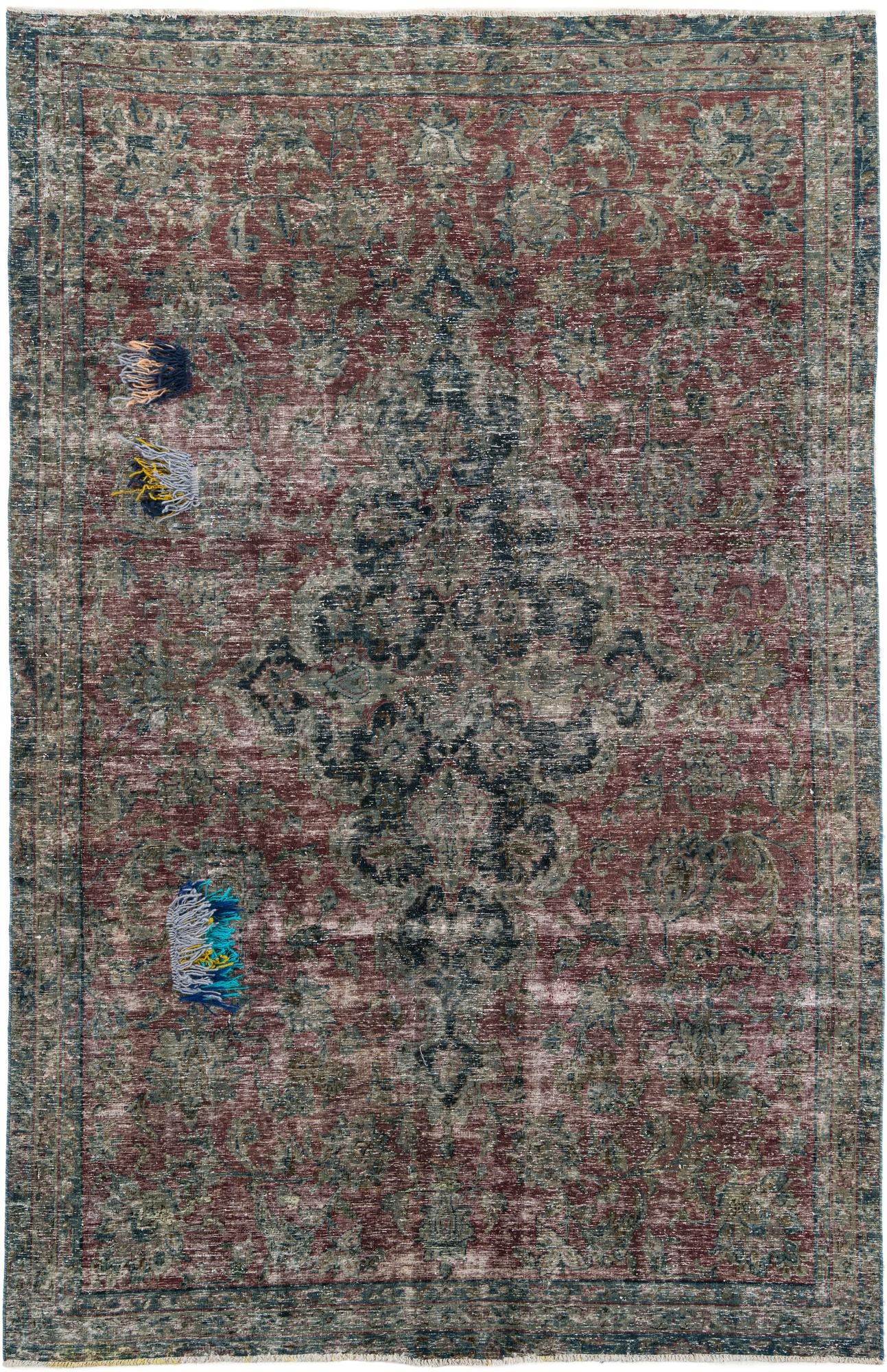 6' 4 x 9' 10 Hand Knotted Ultra Vintage Persian Wool Rug