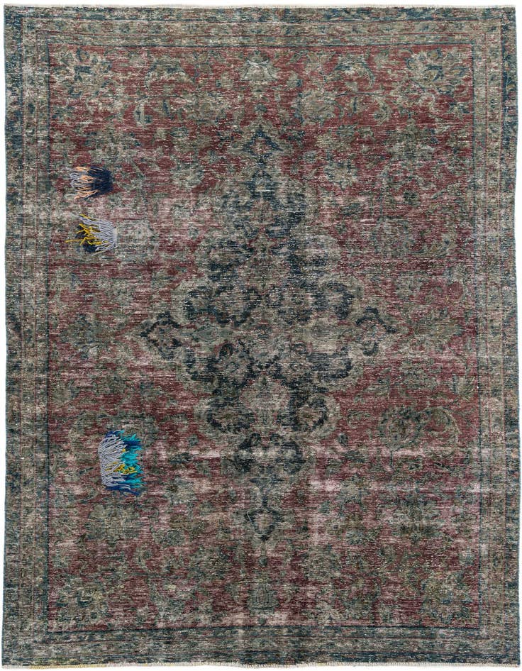 Detail image of 6' 4 x 9' 10 Hand Knotted Ultra Vintage Persian Wool Rug