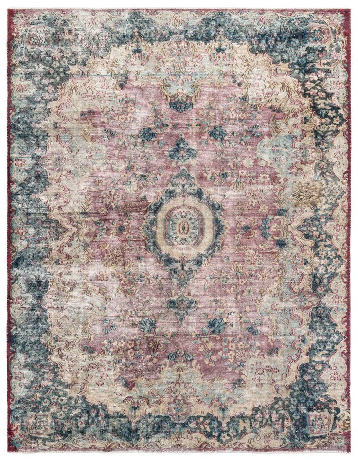 Detail image of 6' 6 x 9' 3 Hand Knotted Ultra Vintage Persian Wool Rug