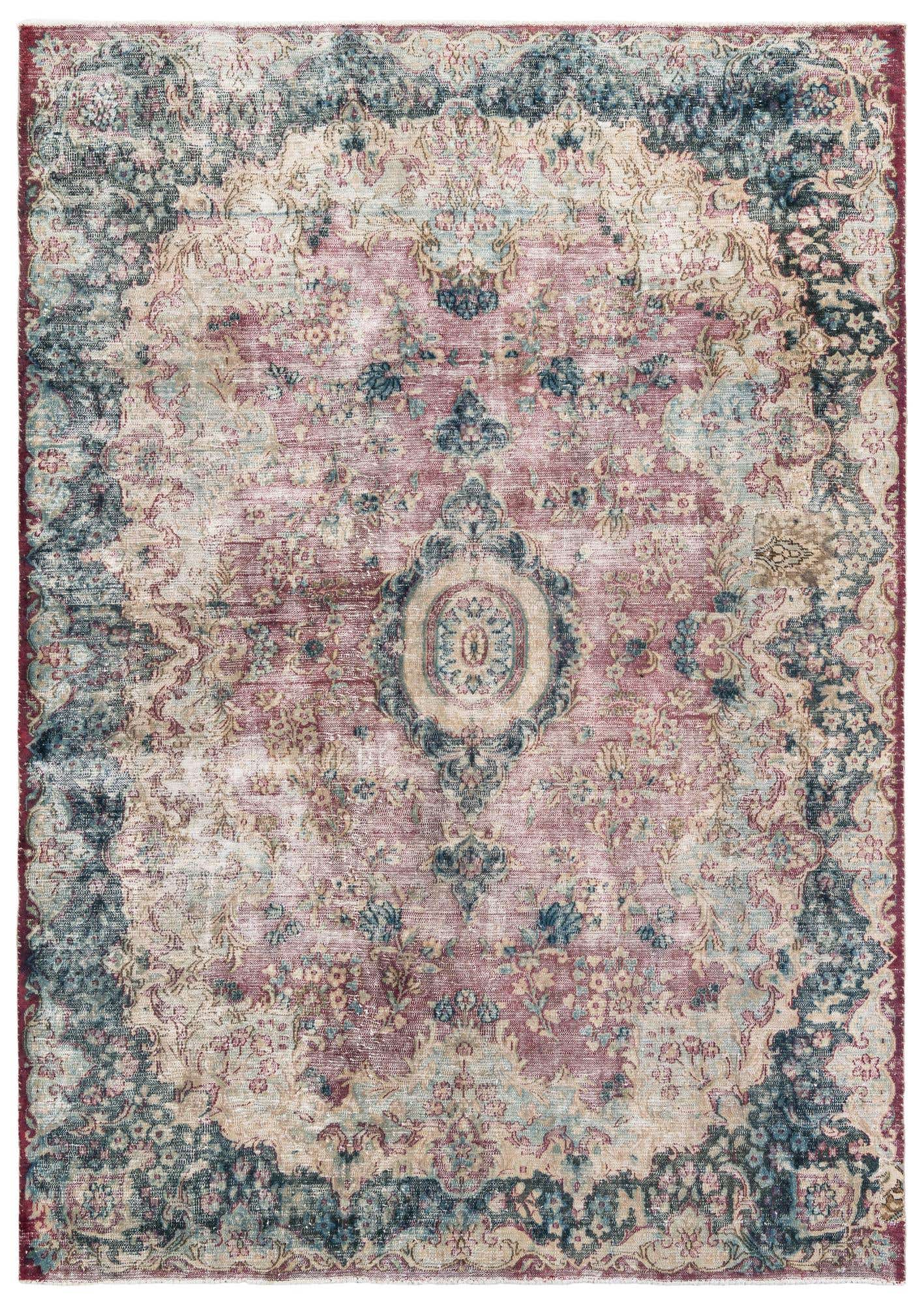 6' 6 x 9' 3 Hand Knotted Ultra Vintage Persian Wool Rug