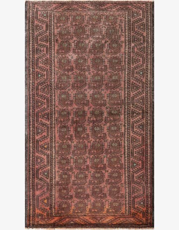 3' 7 x 6' 7 Hand Knotted Ultra Vintage Persian Wool Rug