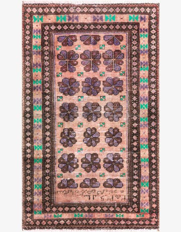2' 3 x 3' 10 Hand Knotted Ultra Vintage Persian Wool Rug