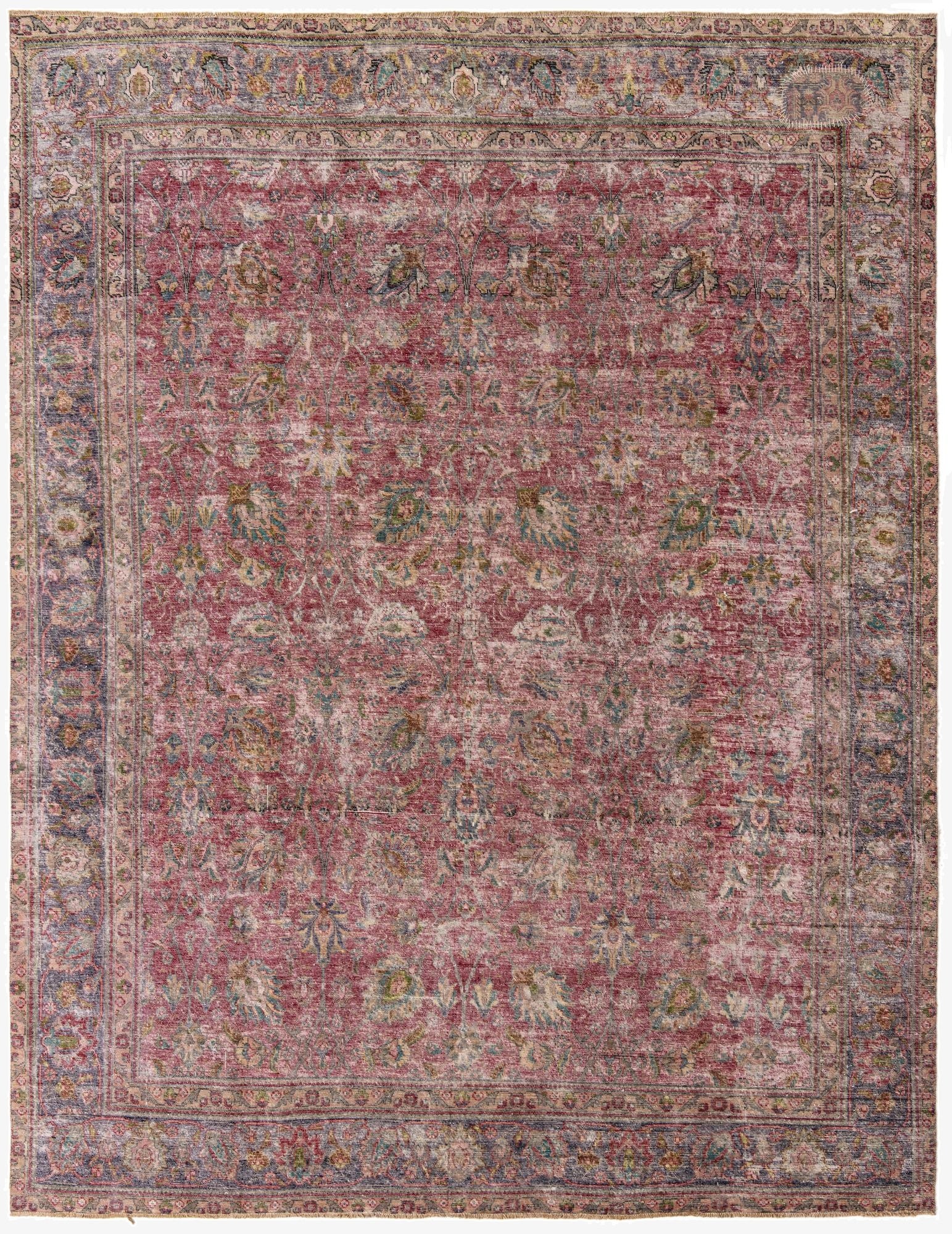 9' 8 x 12' 5  Hand Knotted Ultra Vintage Persian Wool Rug
