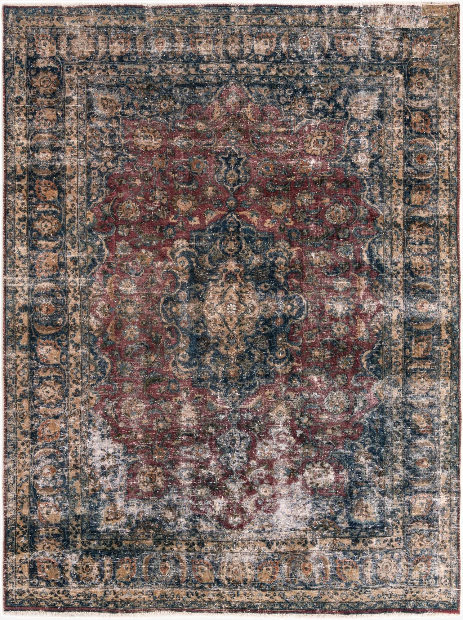 8' x 11' 1  Hand Knotted Ultra Vintage Persian Wool Rug