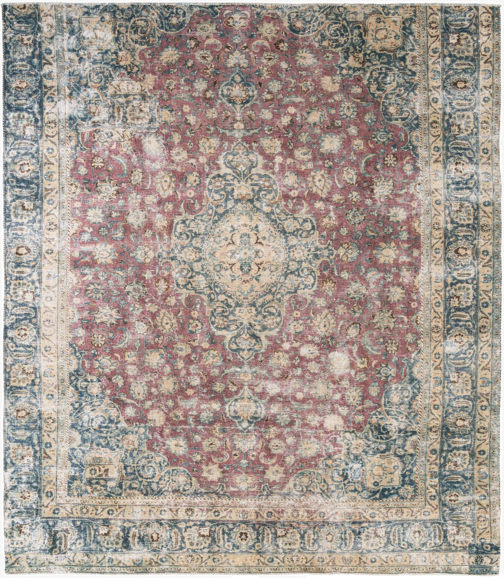 9' 5 x 10' 10  Hand Knotted Ultra Vintage Persian Wool Rug