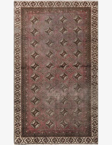 3' 8 x 6' 2 Hand Knotted Ultra Vintage Persian Wool Rug